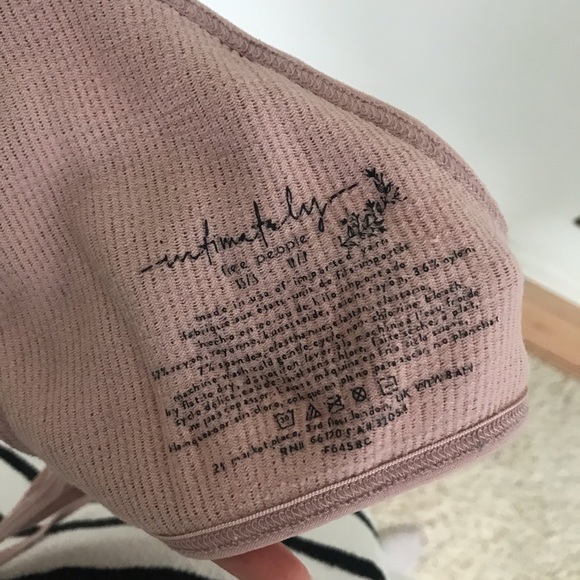 Ribbed Light Pink Free People Bralette Comfy Bra - Picture 3 of 4